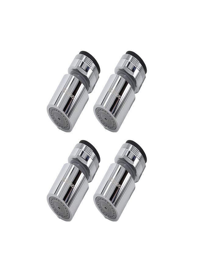 ECO365 Rotatable(360°) Swivel Dual Flow X22 Chrome Finish Aerator (Pack of 4) | Fits in both Inner(24mm) & Outer(22mm) Threaded Taps | Tap Extender with Jet & Eco Flow for Maximum Water Saving - Image 1